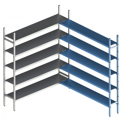Стеллаж модульный угловой дополнительный POLAIR LOAD.ME INOX 18AL.5IN30.15C