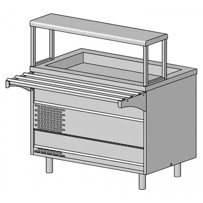 Прилавок с охлаждаемой ванной ЦМИ Волга ПОВнп (1500х700(1030)х1240 мм)