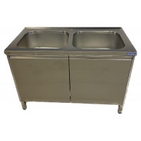 Ванна моечная закрытая ATESY СТМ-С-2-1200.600-Р-О (без борта, отверстие под смеситель, 2 ванны)